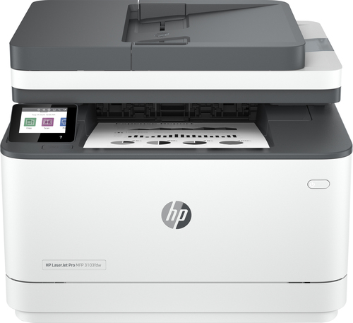 HP LaserJet Impresora Pro MFP 3103fdw, Blanco y negro, Impresión, copia, escaneado, fax, Impresión desde USB frontal; Impresión veloz a doble cara