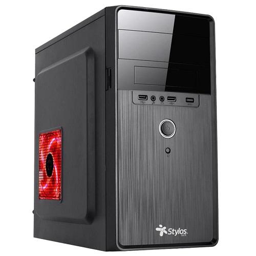 Stylos STPGAC5B gabinete de computadora Mini Tower Negro, Rojo 500 W