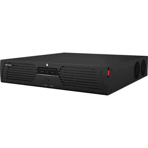 Hikvision  [Doble Poder de Decodificación] NVR 32 Megapixel (8K) / 64 Canales IP / AcuSense / ANPR / Conteo de Personas / Heat Map / 8 Bahías de Disco Duro / 2 Tarjetas de Red / Soporta RAID con Hot Swap / 2 HDMI en 8K / Soporta POS / Alarmas I/O