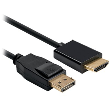 BRobotix 014196 adaptador de cable de vídeo 1.8 m DisplayPort HDMI Tipo A (Estándar) Negro