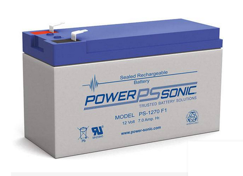 Power-Sonic  Batería 12V, 7AH, Para Respaldo, Tecnologías AGM/VRLA, 5 Años Vida Útil, Terminales F1, Reconocida UL