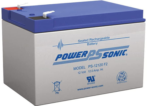 Power-Sonic  Batería 12V, 12AH, Para Respaldo, Tecnologías AGM/VRLA, 5 Años Vida Útil, Terminales F2, Reconocida UL