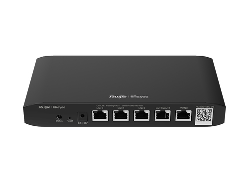 Ruijie Networks  Router administrable cloud con 3 puertos LAN gigabit, 1 Puerto WAN gigabit y 1 puerto LAN/WAN gigabit configurable, hasta 100 clientes con desempeño de 600 Mbps asimétricos