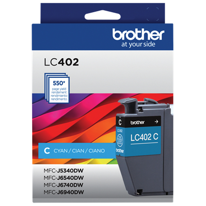 Brother LC402C cartucho de tinta 1 pieza(s) Original Rendimiento estándar Cian
