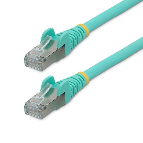 StarTech.com Cable de 4.5m de Red Ethernet CAT6a - Aguamarina - Low Smoke Zero Halogen (LSZH) - 10GbE - 500MHz - PoE++ de 100W - Snagless sin Pestillo - RJ-45 Cable de Red S/FTP