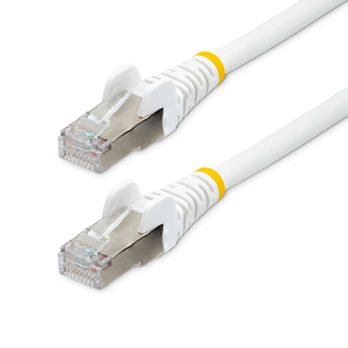 StarTech.com Cable de 1.5m de Red Ethernet CAT6a - Blanco - Low Smoke Zero Halogen (LSZH) - 10GbE - 500MHz - PoE++ de 100W - Snagless sin Pestillo - RJ-45 - Cable de Red S/FTP