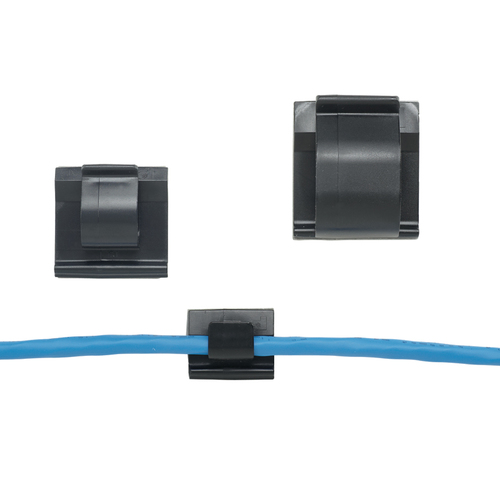 PANDUIT  Clip de Nylon 6.6 con Adhesivo, Para Cables de Hasta 9.7 mm de Diámetro, Uso Interior/Exterior, Color Negro, Paquete de 100pz