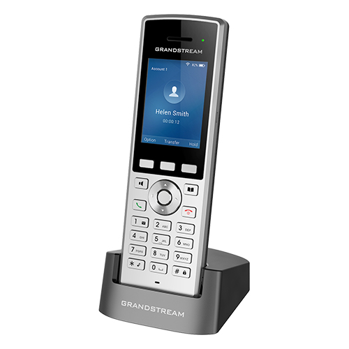 GRANDSTREAM  Teléfono WiFi portátil empresarial con 2 lineas y cuentas SIP, Bluetooth y botón Push-to-talk
