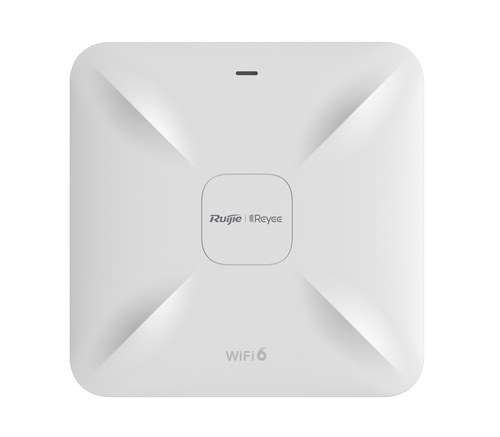 Ruijie Networks  Punto de Acceso Wi-Fi 6 para Interior, se Instala en Techo o Pared, hasta 512 Usuarios y 1.7 Gbps, Doble Banda 802.11ax MU-MIMO 2x2