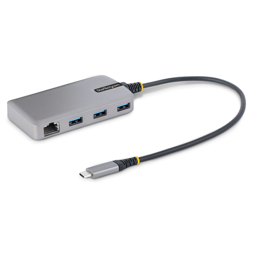 StarTech.com Hub USB-C de 3 Puertos USBA - USB 3.0 de 5Gbps - Alimentado por el Bus - Concentrador USB-C de 3 Puertos USB-A - USB-C Portátil - Red Ethernet RJ45 Gigabit