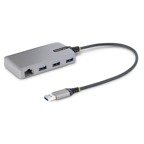 StarTech.com Hub USB de 3 Puertos USBA - USB 3.0 de 5Gbps - Alimentado por el Bus - Concentrador USB de 3 Puertos USB-A - USB Portátil - Cable 30cm