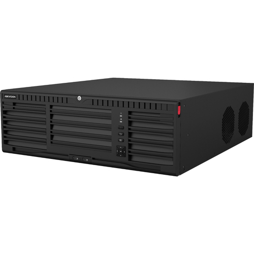 Hikvision  [Doble Poder de Decodificación] NVR 32 Megapixel (8K) / 64 Canales IP / AcuSense / ANPR / Conteo de Personas / Heat Map / 16 Bahías de Disco Duro / 2 Tarjetas de Red / Soporta RAID con Hot Swap / 2 HDMI en 8K / Soporta POS / Alarmas I/O