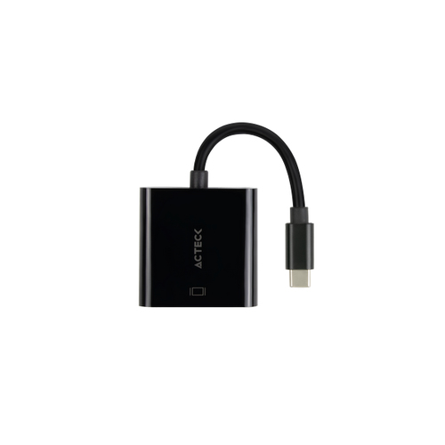 Acteck AC-934725 adaptador de cable de vídeo 0.1 m VGA (D-Sub) USB Tipo C Negro
