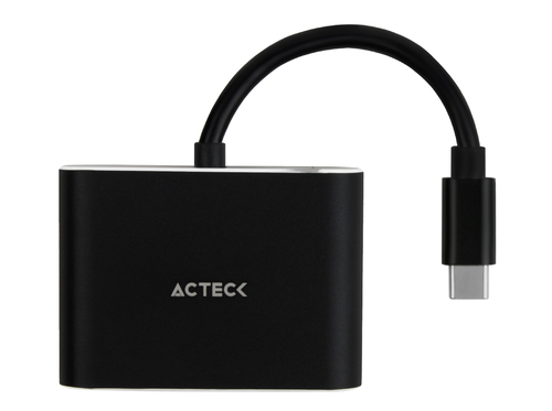 Acteck Shift Plus AV420 0.1 m USB Tipo C HDMI + VGA (D-Sub) Negro