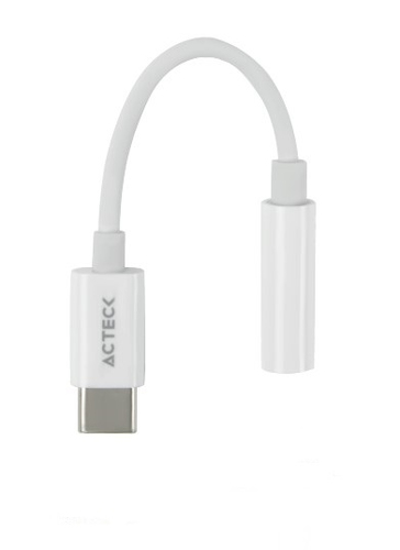 Acteck Shift Plus AA405 cable de audio 0.11 m 3,5mm USB Tipo C Blanco