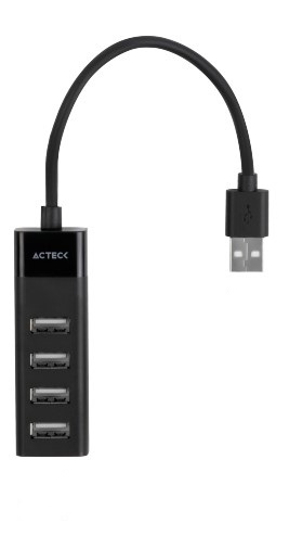 Acteck PORT X 2 DH420 cable USB 0.3 m USB 2.0 USB A 4 x USB A Negro