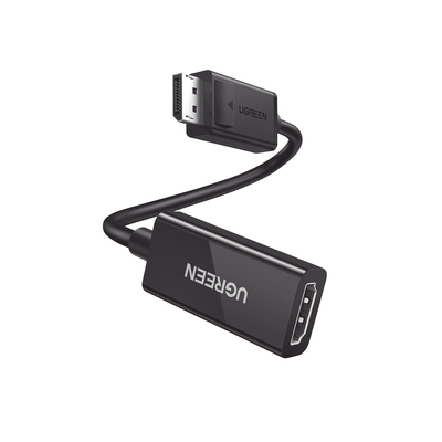 UGREEN  Convertidor DisplayPort a HDMI 4K@60Hz / 3D / HDR / Blindaje interno  / Boton Liberador  / Largo 25cm / Carcasa de ABS / Plug &amp; Play