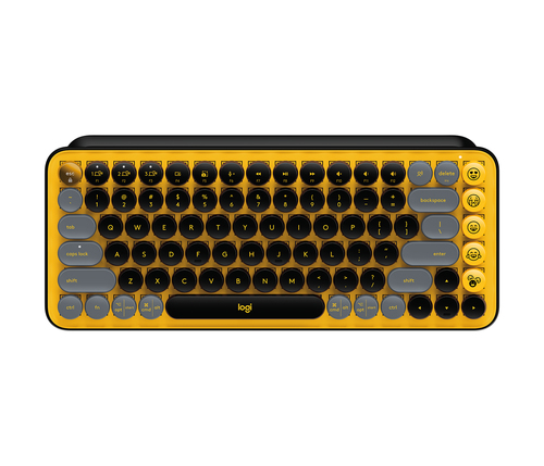 Logitech Pop Keys teclado RF inalámbrico + bluetooth Negro, Gris, Amarillo