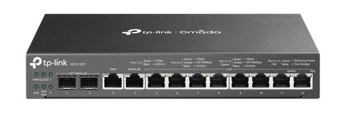 TP-LINK  Router Omada VPN / SDN Multi-WAN 1G / Switch con PoE y Controlador  / 2 puerto WAN/LAN SFP 1G / 1 Puerto RJ45 WAN / 1 Puerto WAN/LAN RJ45 / 8 Puertos PoE+ LAN RJ45 /  24,980 Sesiones Concurrentes / Administración por Controlador Omada o Stand-Alone