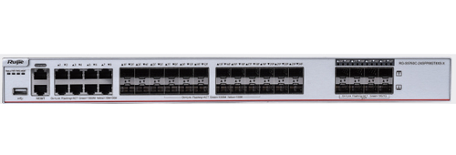 RUIJIE  Switch Core Administrable Capa 3 con 8 puertos Gigabit, 24 SFP y 8 SFP+ Combo para fibra 10Gb, gestión gratuita desde la nube.