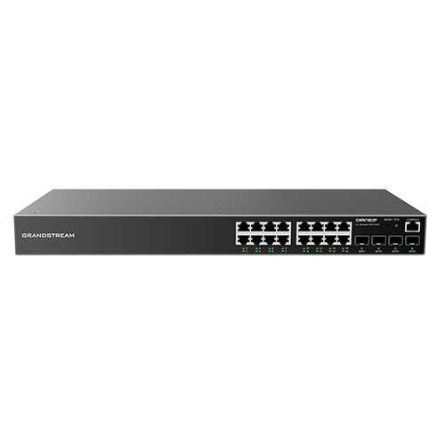 Grandstream Networks  Switch Gigabit Administrable / 16 puertos 10/100/1000 Mbps + 4 Puertos SFP Uplink / Compatible con GWN Cloud.