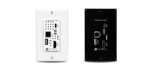 ATLONA  Placa de pared con Switcher y Transmisor HDBaseT con entradas HDMI y USB-C con concentrador USB para integración de AV