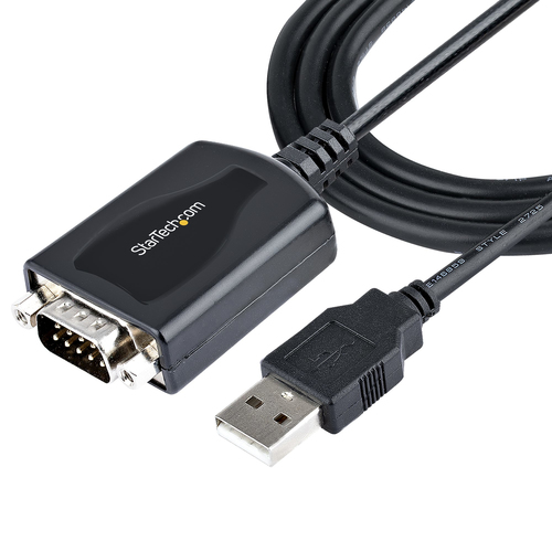 StarTech.com Cable de 91cm USB a Serial con Retención de Puerto COM, Conversor DB9 RS232 Macho a USB, Adaptador USB a Serial para PLC/Impresora/Escáner, Chipset Prolific, Win/Mac