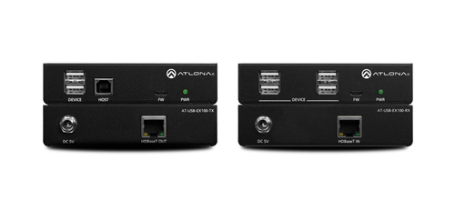 ATLONA  Kit extensor de señal USB 2.0 de alta velocidad / hasta 100 metros / donde los componentes USB(Laptops, cámaras, micrófonos y parlantes) están ubicados en diferentes áreas de la sala.
