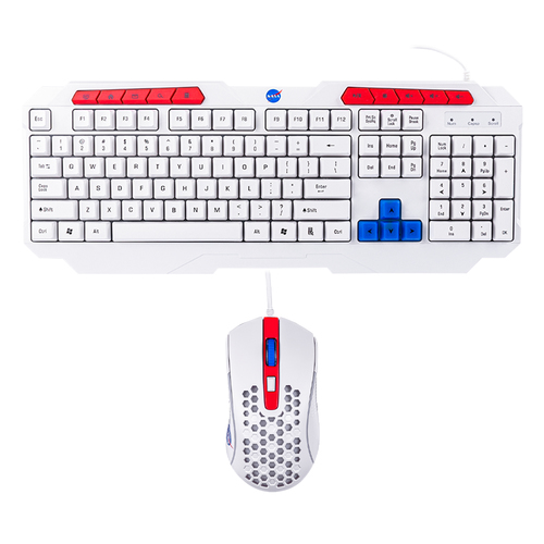 TechZone NS-GC02 teclado Ratón incluido USB QWERTY Rojo, Blanco
