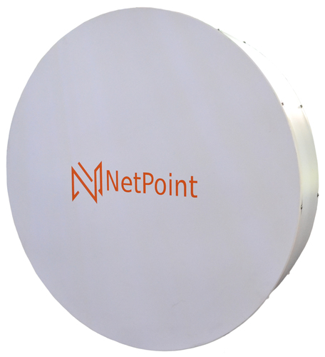 NetPoint  Antena de parabola profunda, blindada, con supresión al ruido de 4 ft, 4.9-6.4 GHz, Ganancia 37 dBi con SLANT de 45 ° y 90 °, ideal para hasta 100 km, Conectores N-hembra, montaje con alineación milimétrica.