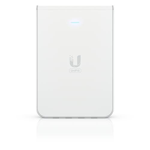 Ubiquiti Networks  Access Point UniFi U6 In Wall/Montaje p/pared, WIFI 6 2.4 Y 5 Ghz, hasta 5.3 Gbps, 1 pto PoE In, 4 ptos secundarios (1 PoE Out)