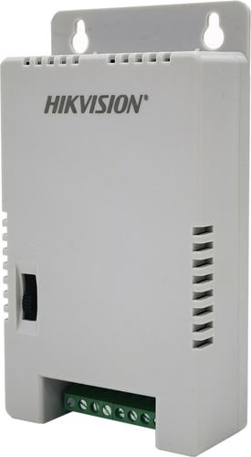 Hikvision  Fuente de Poder Regulada 12 Vcc / 13.5 Vcc / 15 Vcc para 4 Cámaras / 1 Amp por Salida / Voltaje de Entrada 90 - 130 VCA / Filtro de Ruido para Cámaras 4K / Modo para Largas Distancias