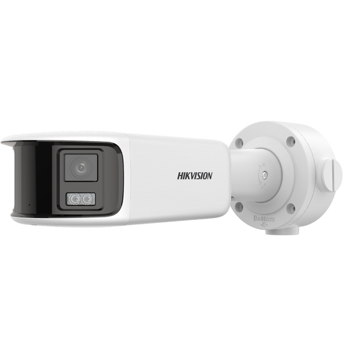 Hikvision  [ PROTECCIÓN ACTIVA ] Bala IP Panorámica 8 Megapixel / 180° / Lente 4 mm / Imagen a Color 24/7 / PoE / WDR 130° / IP67 / ACUSENSE / Protección Activa (Luz Estroboscópica y Alarma Audible) / 40 mts Luz Blanca / MicroSD