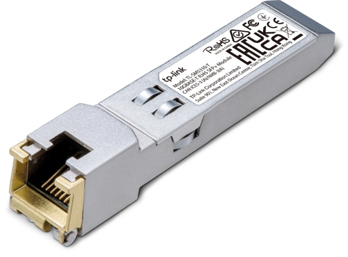 TP-LINK  Transceptor mini-GBIC SFP+ RJ45 / Admite 10GBASE-T, 5GBASE-T, 2.5GBASE-T, 1000BASE-T y 100BASE-TX /  Distancia Hasta 30 metros / Conector RJ45 (10G)