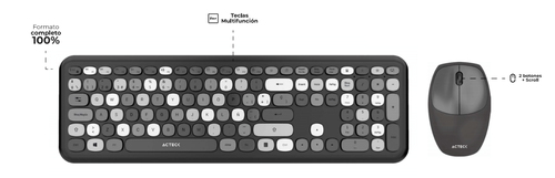 Acteck AC-935166 teclado Ratón incluido RF inalámbrico Negro