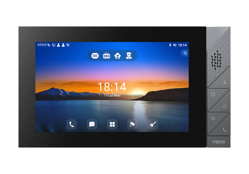 FANVIL  Monitor IP/SIP para interior con Android, Wi-Fi, Bluetooth, pantalla táctil de 7", audio de 2 vías, PoE, 8 interfaces de entrada de alarma.