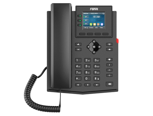 FANVIL  Teléfono IP empresarial para 4 líneas SIP con pantalla LCD de 2.4 pulgadas a color, Opus y conferencia de 3 vías, PoE.