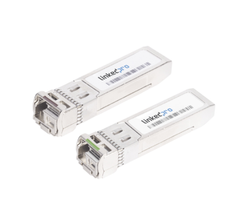 LinkedPRO  Transceptores Ópticos Bidireccionales SFP (Mini-Gbic) / Monomodo 1310 &amp; 1550 nm / 1.25 Gbps / 1000BASE-BX / Conector LC/UPC Simplex / DDM / Hasta 3 km / 2 Piezas