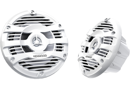 Kenwood Electronics  Par de altavoces fabricados en grado marinos en color blanco de 6.5" potencia máxima de 150 W