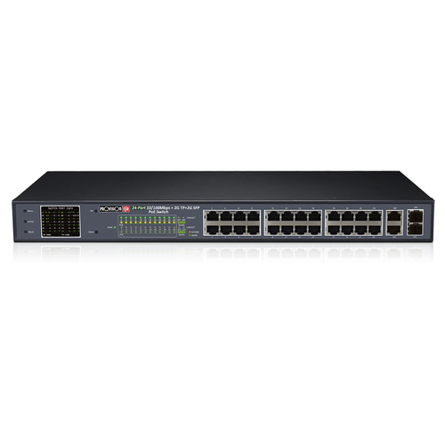 Provision-ISR PoES-24370CL+2G+2SFP Gigabit Ethernet (10/100/1000) Energía sobre Ethernet (PoE) 1U Negro