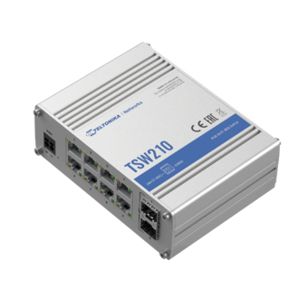 TELTONIKA  Switch Industrial No-Administrable 8 puertos Gigabit, 2 SFP 1G