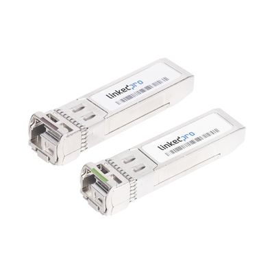 LinkedPRO  Transceptores Ópticos Bidireccionales SFP+ (Mini-Gbic) / Monomodo 1490 &amp; 1550 nm / 10 Gbps / 10GBASE-BX / Conector LC/UPC Simplex / DDM / Hasta 80 km / 2 Piezas