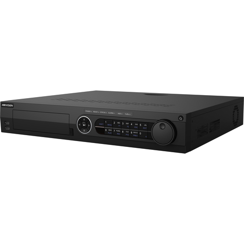 Hikvision Digital Technology  DVR 8 Megapixel (4K) / 16 Canales TURBOHD + 8 Canales IP / 4 Bahías de Disco Duro / 4 Canales de Audio / Videoanalisis / 16 Entradas de Alarma / POS / 2 Salidas HDMI