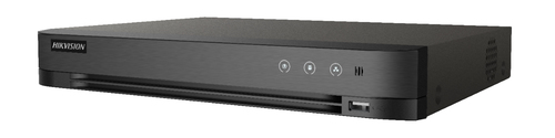 Hikvision Digital Technology  DVR 4 Canales TurboHD +  4 Canales IP / 8 Megapixel (4K) / Audio por Coaxitron / 1 Bahía de Disco Duro / Salida de Video en Full HD / H.265+