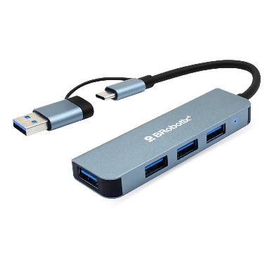 BRobotix 6005460 nodo concentrador USB 3.2 Gen 1 (3.1 Gen 1) Type-A + Type-C 5000 Mbit/s