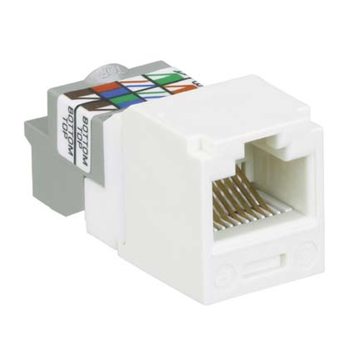 PANDUIT  Conector Jack RJ45 Estilo TP, Mini-Com, Categoría 6, de 8 posiciones y 8 cables, Color Blanco Mate