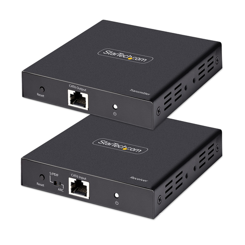 StarTech.com Extensor HDMI 4K por Cable CAT5/CAT6 Ethernet - Extensor de Video 4K 60Hz HDR hasta 70m - Salida de Audio S/PDIF - Juego Kit de Transmisor y Receptor HDMI