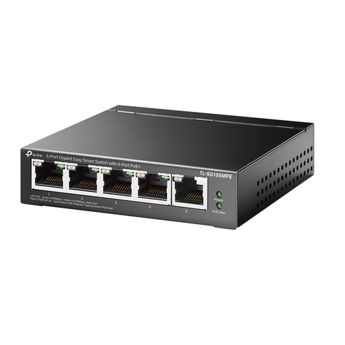 TP-Link TL-SG105MPE dispositivo de redes L2 Gigabit Ethernet (10/100/1000) Energía sobre Ethernet (PoE) Negro