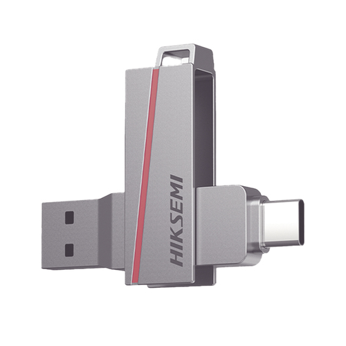 HIKSEMI  Memoria USB Dual de 128 GB / USB-C y USB-A / Transferencia de Alta Velocidad / Metálica / Compatible con Dispositivos Móviles, Windows, Mac y Linux