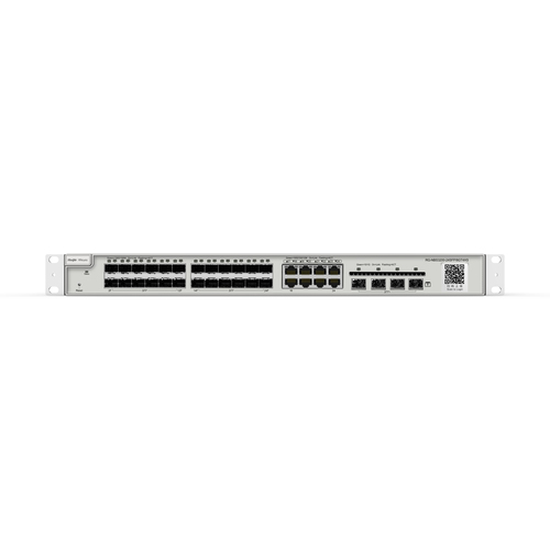 RUIJIE  Switch administrable Capa 2+ Plus, 24 puertos SFP con 8 puertos Ethernet Gigabit y 4 SFP+ gestión en la nube